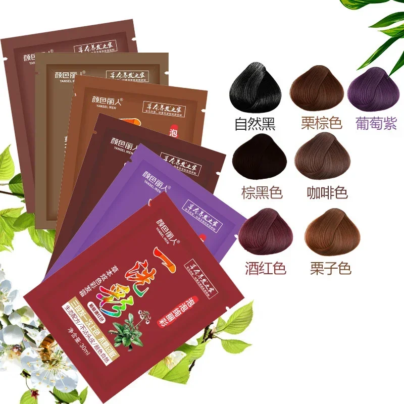 

Hair Color Instant Dye Shampoo black Brown Hair Cover Up Long Lasting Natural Ginger Extracts Hair Styling Tools