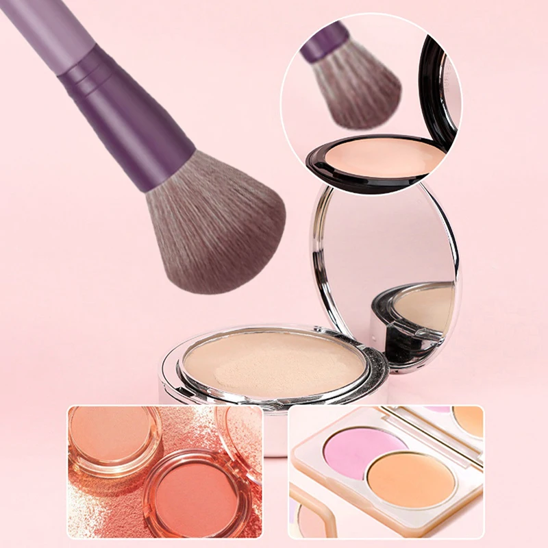 10/12 Pcs Pro Makeup Brush Set with Ergonomic Crescent Handle, Full Face Set for Foundation, Powder, Eyeshadow & Blush