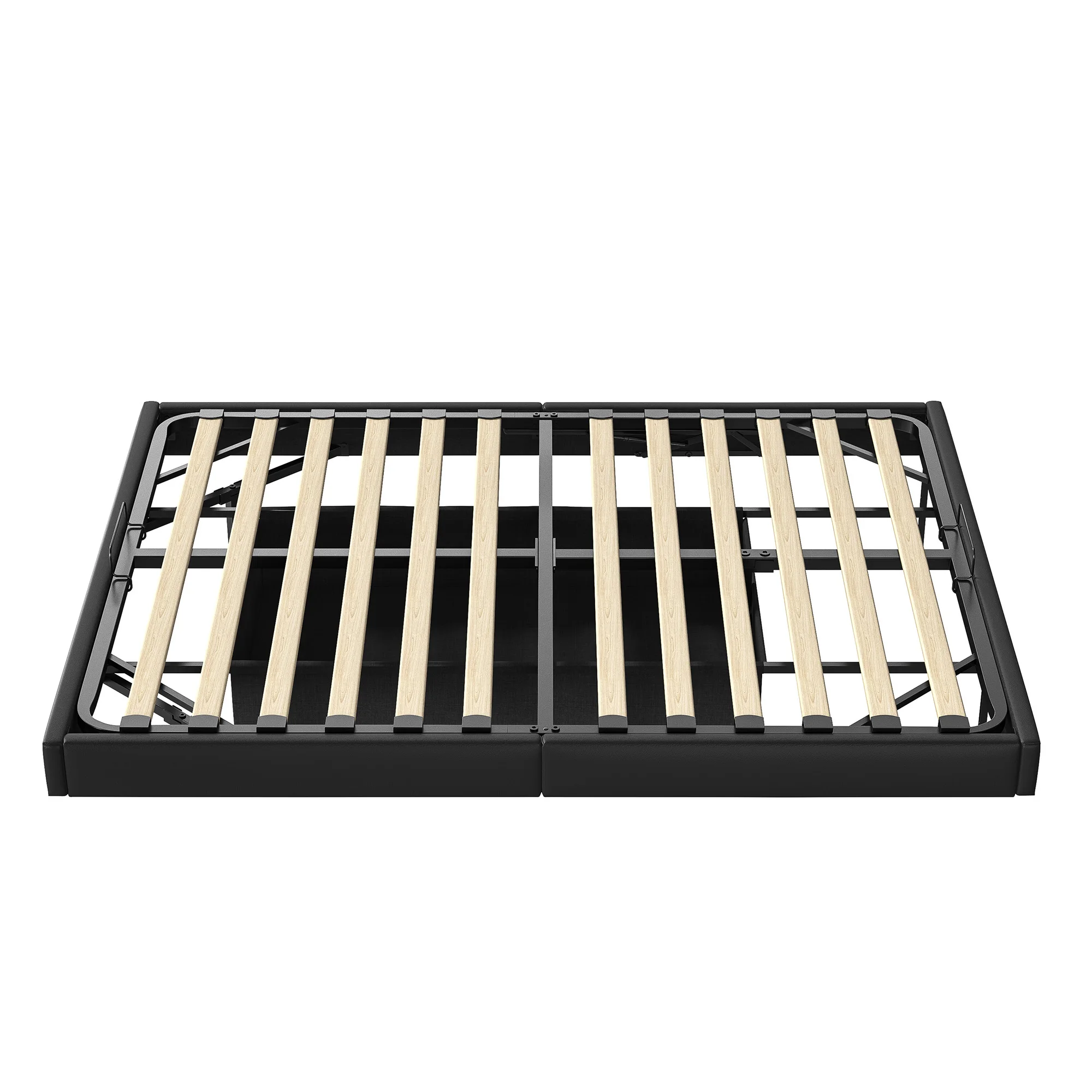 Anajqaqia Bedframe, 160x200cm, zwart gestoffeerd bed met LED-verlichting en opbergruimte - afbeelding 2