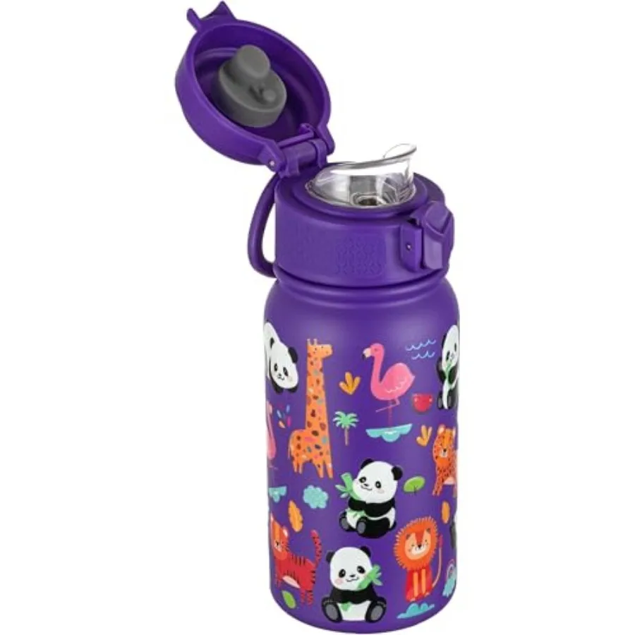 Insulated Water Bottle 12oz, Leakproof Stainless Steel Thermos, BPA Free Double Wall Vacuum Insulated Bottle for School, Travel