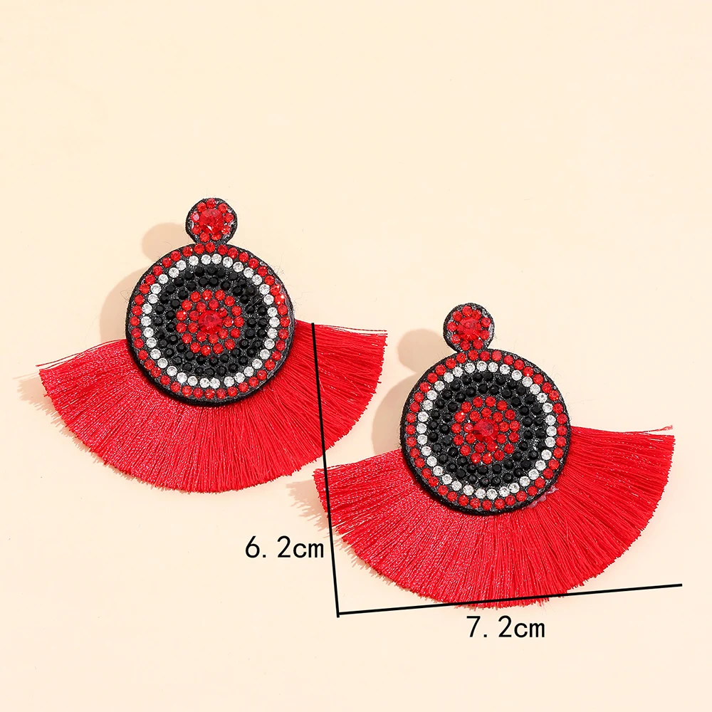 AYAYOO Fashion Bohemia Long Tassel Earrings Ethnic Big Drop Earrings for Women Statement Dangle Earring Girls Fashion Jewelry