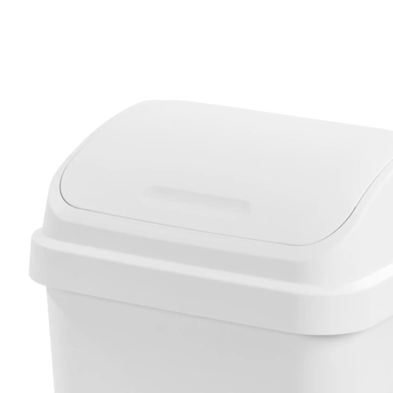 4 Pack Kitchen Garbage Trash Can with Plastic Swing Top, 13 Gal, White