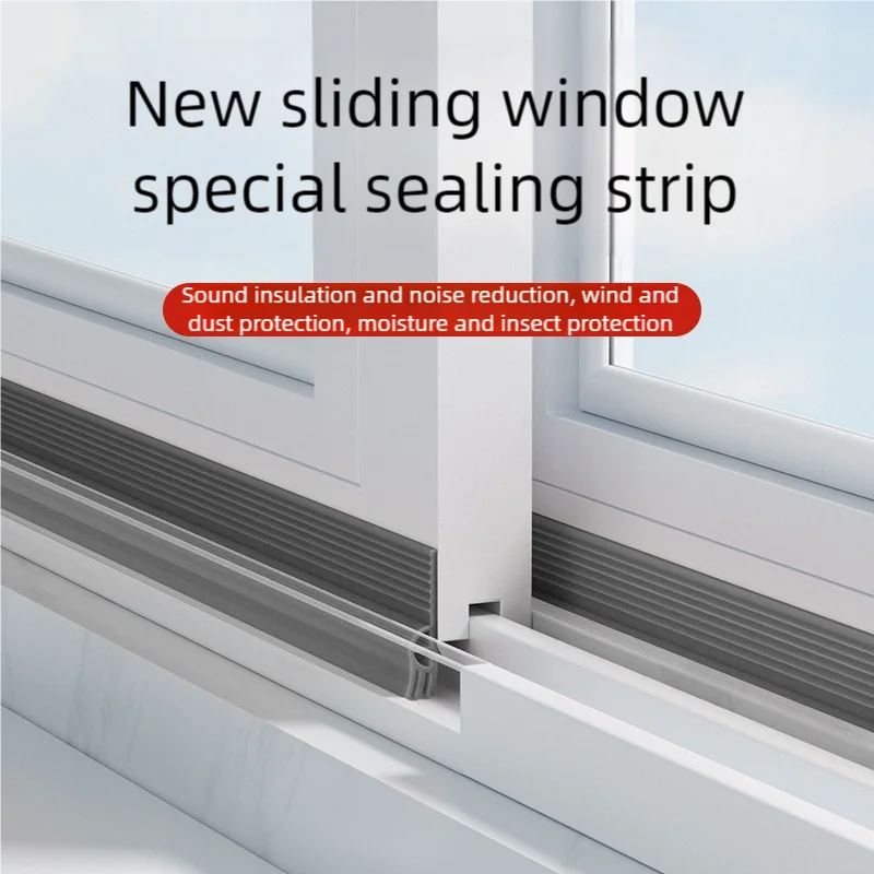 Tira de sellado de ventana corrediza de TPE, cinta adhesiva Triple insonorizada de 4m, resistente al viento, antifrío, para puerta debajo de tiro