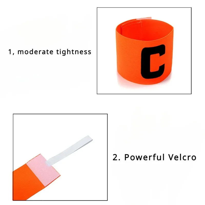 1 шт., футбольная капитанская повязка, C-образная спортивная повязка на руку, капитанская одежда, повязка на руку, футбольное оборудование, футбольные аксессуары