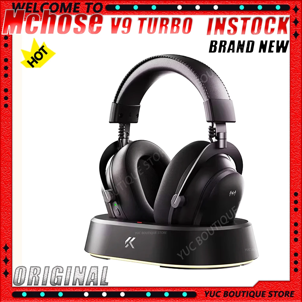 

НОВАЯ игровая гарнитура MCHOSE V9 Turbo с четырьмя режимами и беспроводной зарядкой, накладные наушники с микрофоном, профессиональные киберспортивные наушники