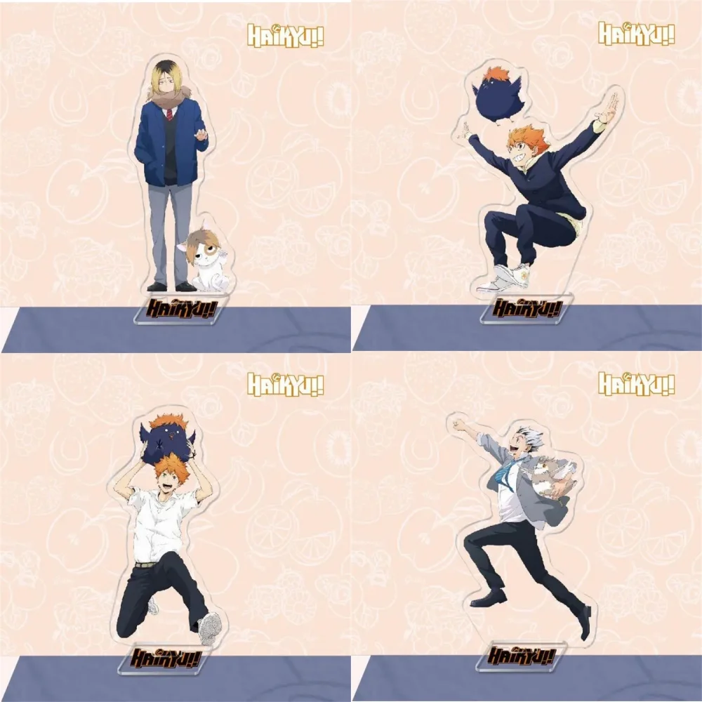 Hot Anime Volleyball Boys Acrylic  Keychain Stand Action HD Kawaii Figure Toy Sugawara Koushi Double-sided Stand Model Toys Gift