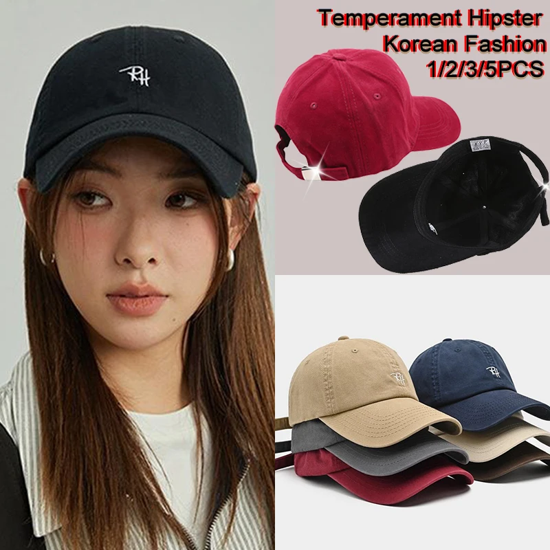 

Unisex RH Letter Embroidery Baseball Cap Adjustable Casual Outdoor Sun Shade Hat Men Women Hip Hop Streetwear Daily Headwear