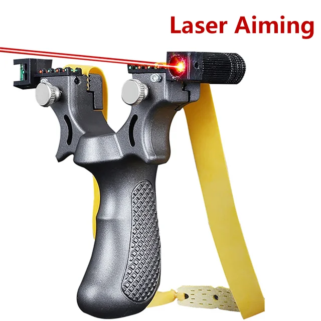 

Resin Slingshot Fast Press High Precision Catapult with Laser Aiming and Flat Rubber Band for Outdoor Hunting Equipment Tool