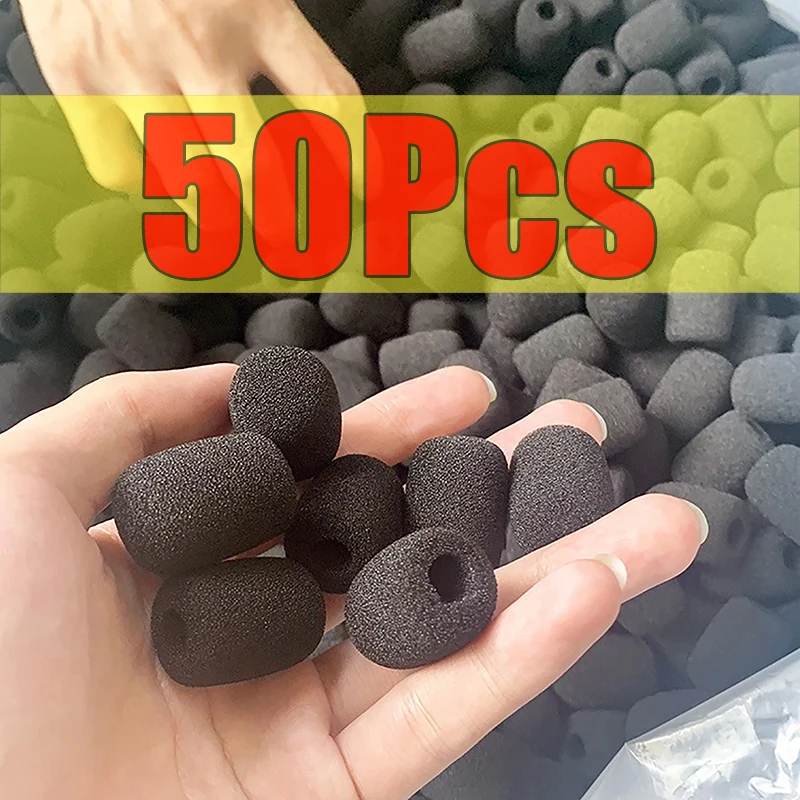 50-10Pcs Black Mic Protector Replacement Headset Sponge Covers Windscreen Windshield Covers Microphone Covers for Meeting Mic