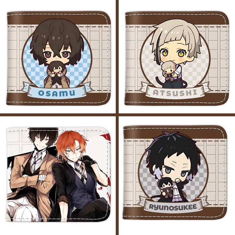 

Короткий кошелек из искусственной кожи в стиле аниме Bungo Stray Dogs, милый складной кошелек Nakajima Atsushi Dazai Osamu, подарок для фанатов манги