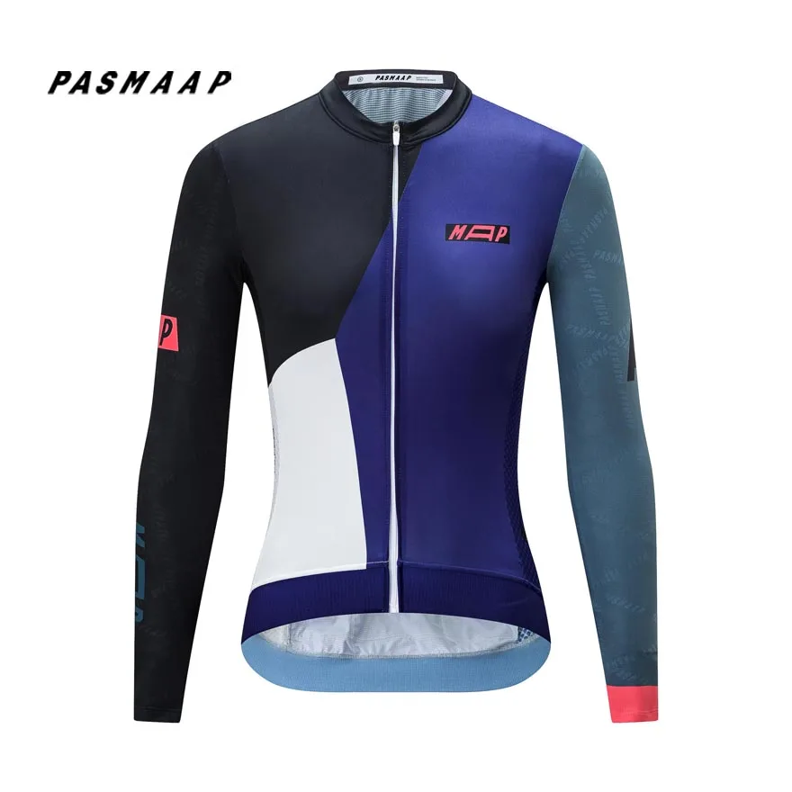 2024 PASMAAP Cycling Jersey Long Sleeve Pro Team Jersey MTB Road Bike Clothing Maillot Ciclismo Hombre Breathable Bicycle Shirt