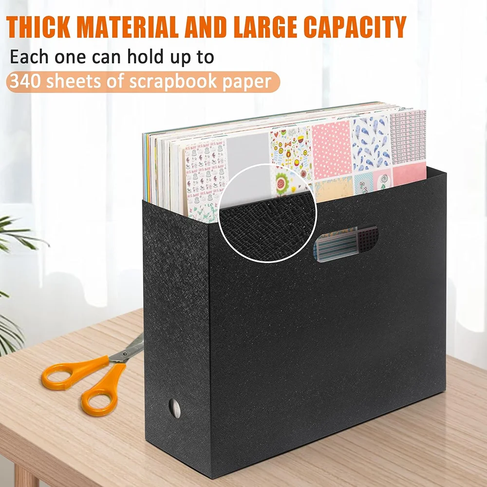 Creative Folding Storage Basket Foldable Scrapbook Paper Storage Organizer With Comfortable Handle Plastic File Organizer