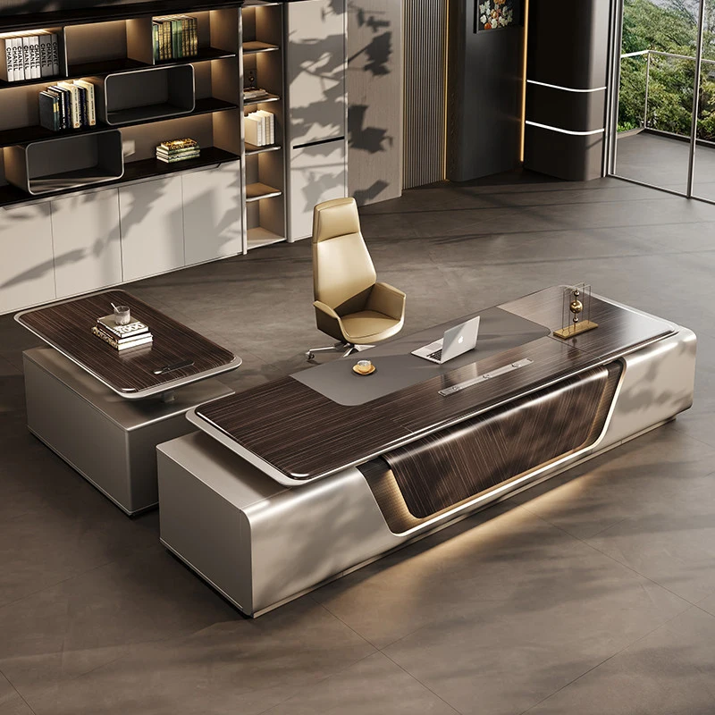 Luxurious and high-end executive office desk, lacquered executive desk, simple and modern, grand executive table, manager desk a