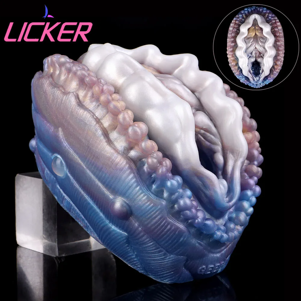 LICKER Fantasy Imitation Abalone Male Masturbator Cup Dick Exercise Men Penis Stroker Realistic Vagina Pocket Pussy Sexy Shop