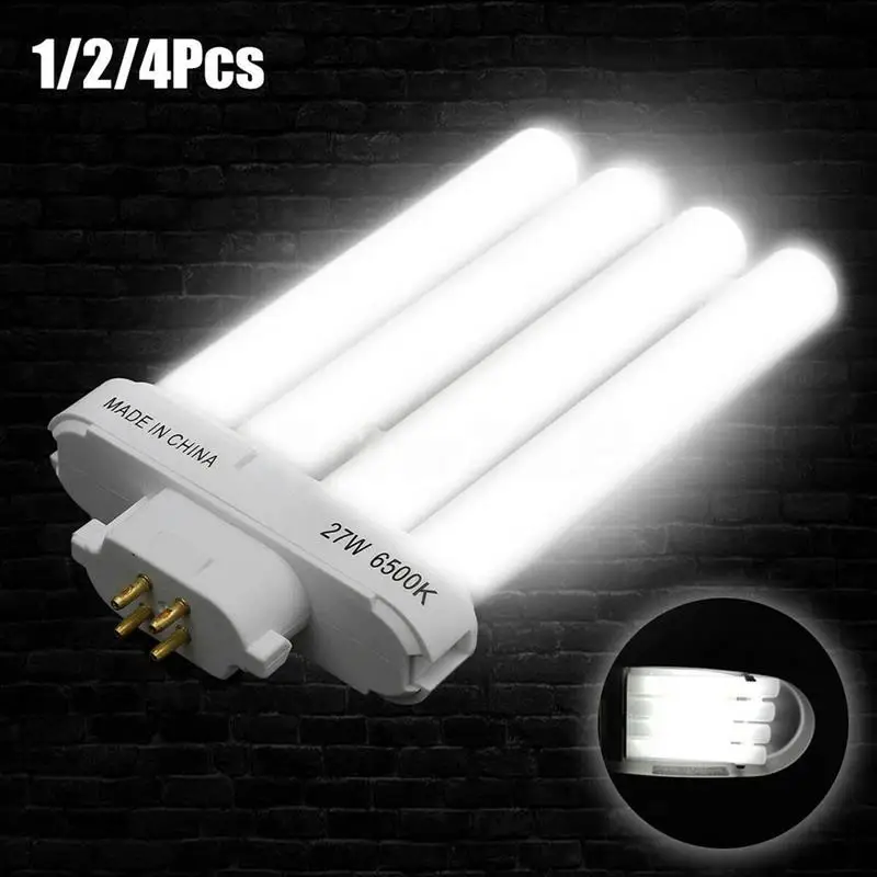 FML 27EX-N 27W 4 Pin Quad Tube Energy Saving Compact Fluorescent Light Bulb 6500K 4 Rows Eye-Protection Energy Saving Lamp-Tube