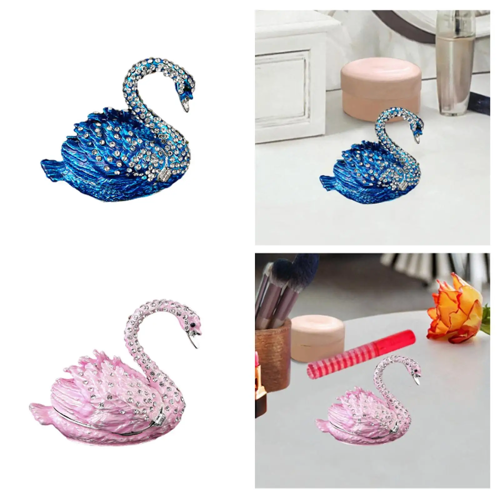 

Small Trinket Box Keepsake Case Hand Painted Decorative Art Craft Jewelry