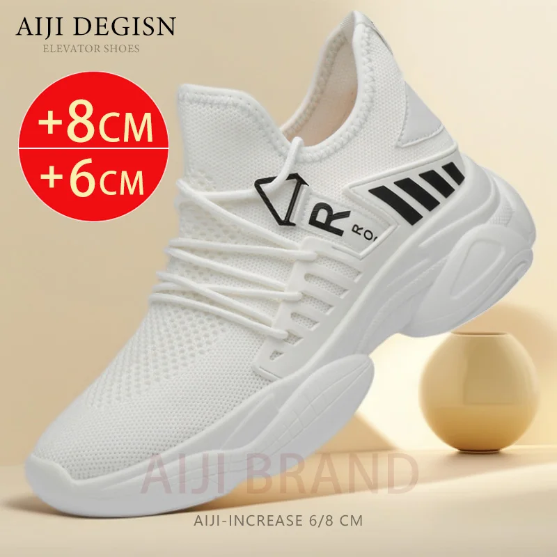 

Men Elevator Shoes Man Breathable Casual Shoes Hidden Heels 10cm 8cm 6cm Height Increasing Shoes Height Increase Shoes For Men