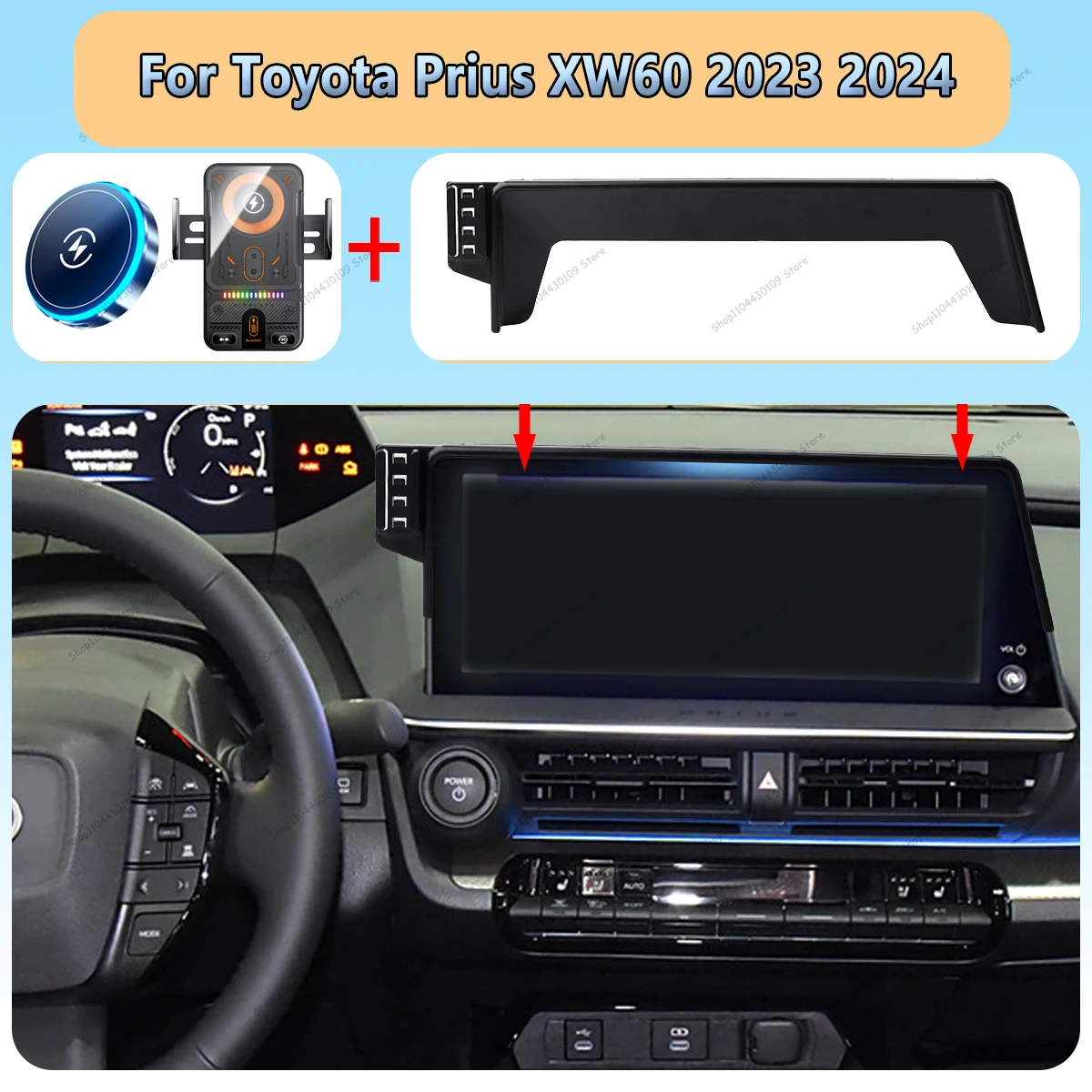 For Toyota Prius XW60 2023 2024 Car Phone Screen Holder Magnetic Wireless Charging For Screen Car phone Mount