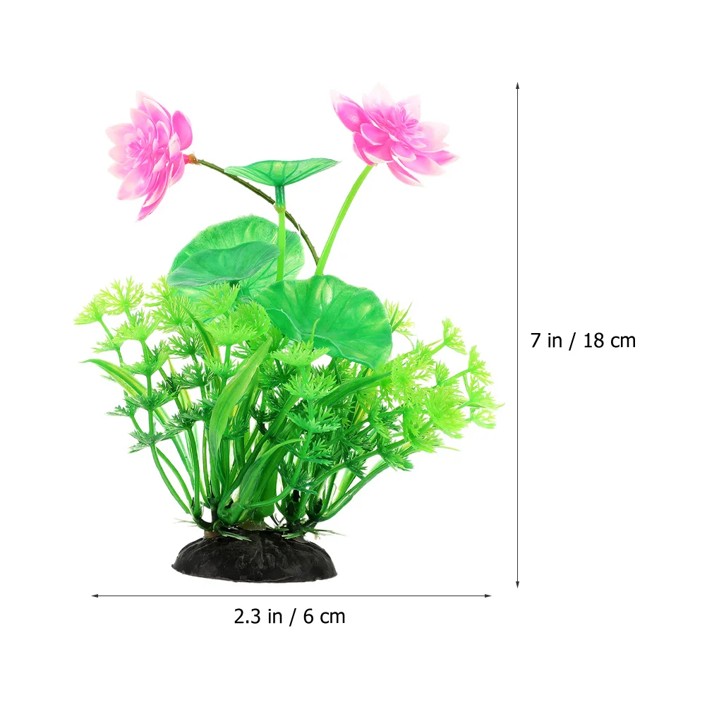 

2Pcs Plastic Aquarium Plants Lifelike Fish Tank Decoration Simulation Lotus Green Plant Fake Aquarium Decor Accessories