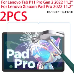 2 Packs Glass Film For Lenovo Tab P11 Pro Gen 2 11.2 inch 2022 Screen Protector Film For Xiaoxin Pad Pro 11.2 TB-138FC TB-132FU