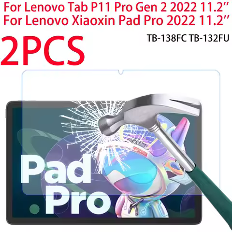 2 Packs Glass Film For Lenovo Tab P11 Pro Gen 2 11.2 inch 2022 Screen Protector Film For Xiaoxin Pad Pro 11.2 TB-138FC TB-132FU