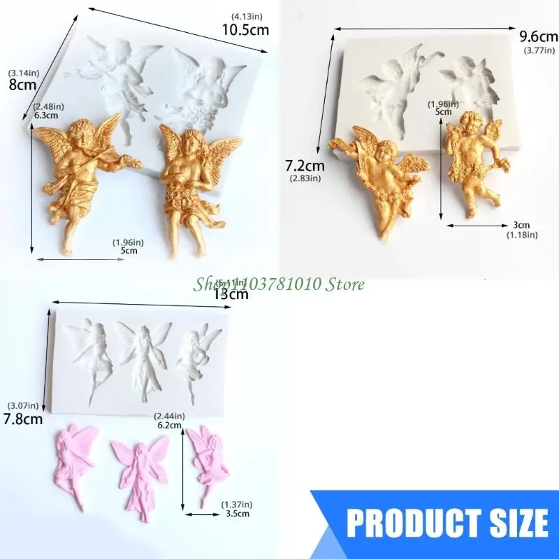 u55d الفن النحت السيليكون السيليكون قوالب لزخرفة الملاك قوالب السيليكون من أجل صنع شمعة راتنج الايبوكسي #6