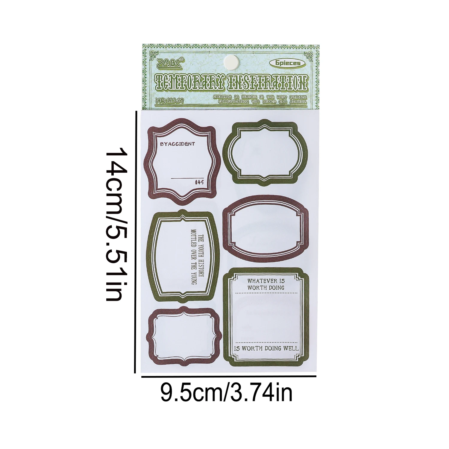 6pcs/pack Vintage Frame Style Stickers,Creative Irregular DIY Stickers,For Decorating Planners,Journals,Scrapbooks Gift for Pal