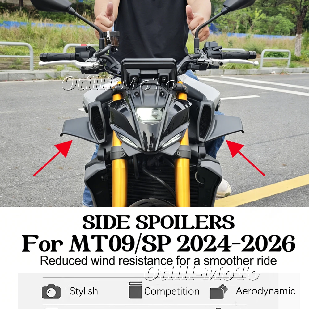 

Аксессуары для мотоциклов: Боковые дефлекторы воздухозаборников радиатора для YAMAHA MT-09 SP MT09 2024-2026, передний спойлер-крыло, обтекатель