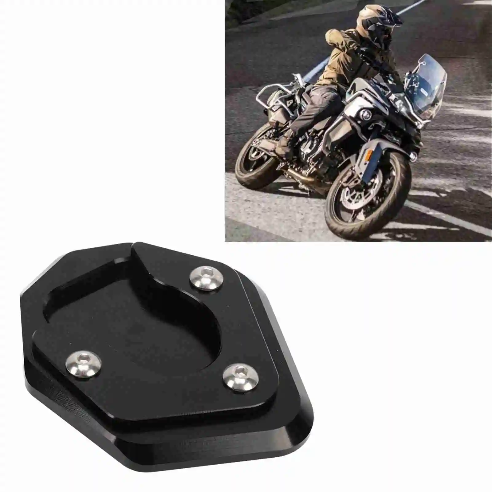 Foot Side Stand Extension CNC Aluminum Replacement for CFMOTO 800MT 2020-2023 Black with Hex Wrench 1 Piece Foot Support Stand