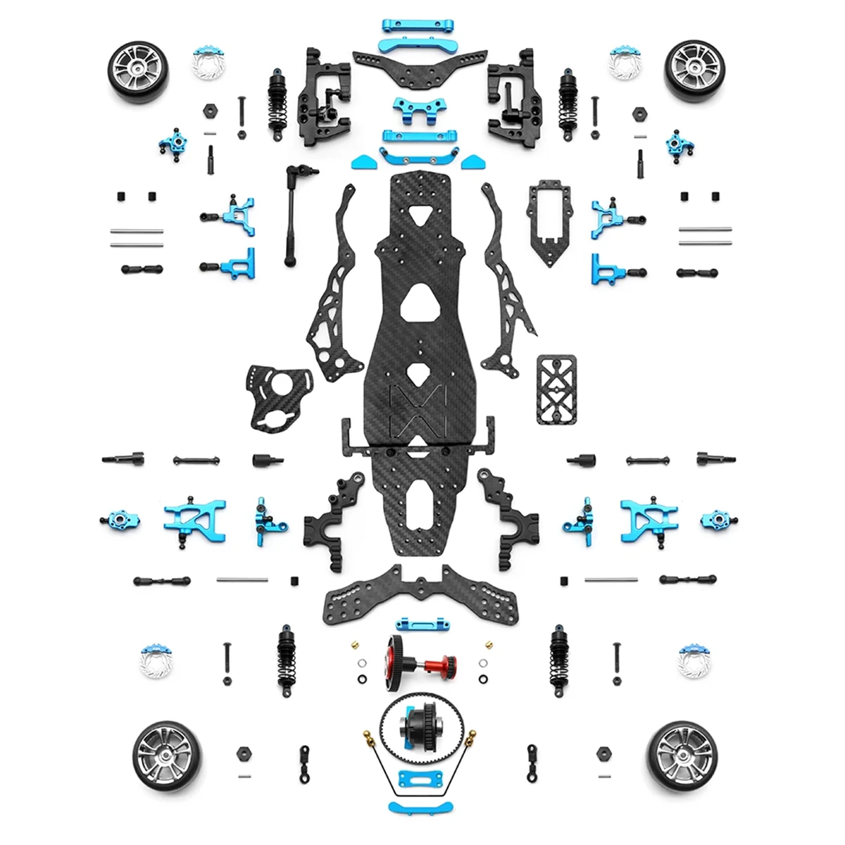 DIY RC Car Rear-Drive Drift Racing Frame 1/10 RC Car RC Frame Drift Car Kit Version RC Frame Drift Car Kit Version Blue