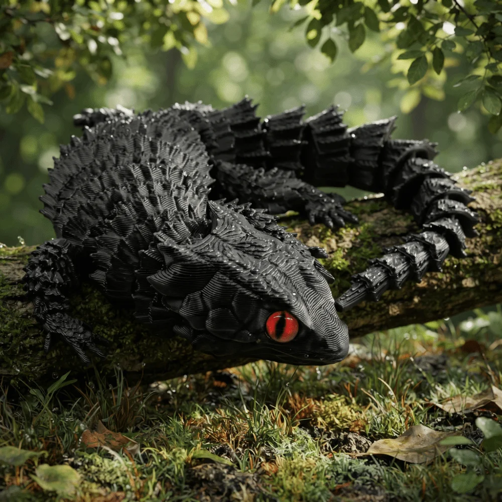 可動関節付き、3Dプリント製のカラフルなトカゲのフィギュア。 - 3D Printing Lizard のレビューと価格
