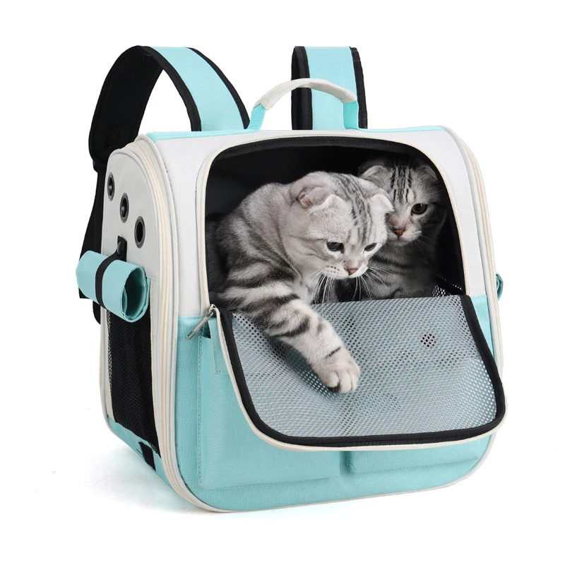 Adjustable Strap Pet Carrying Bag Foldable Cat Backpack for Outdoor Travel Ventilation Large Capacity Cat Carrier Backpack