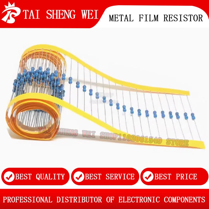 

100pcs Metal film resistor 1/4W 1% 39K ~ 910K 47K 56K 68K 75K 82K 100K 130K 180K 220K 270K 330K 390K 470K 560K OHM resistance