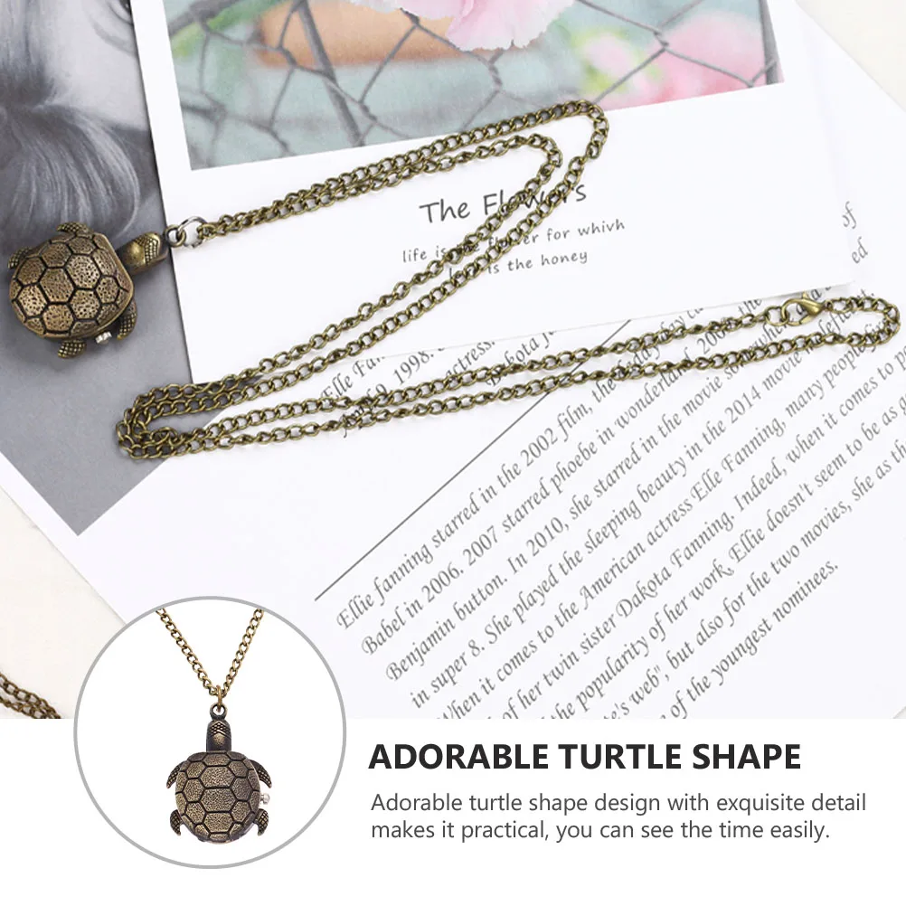 

Quartz Pocket Watch Vintage Alloy Turtle Design for Women Men Chain Retro Classic Quartz Watches with Durable Quality