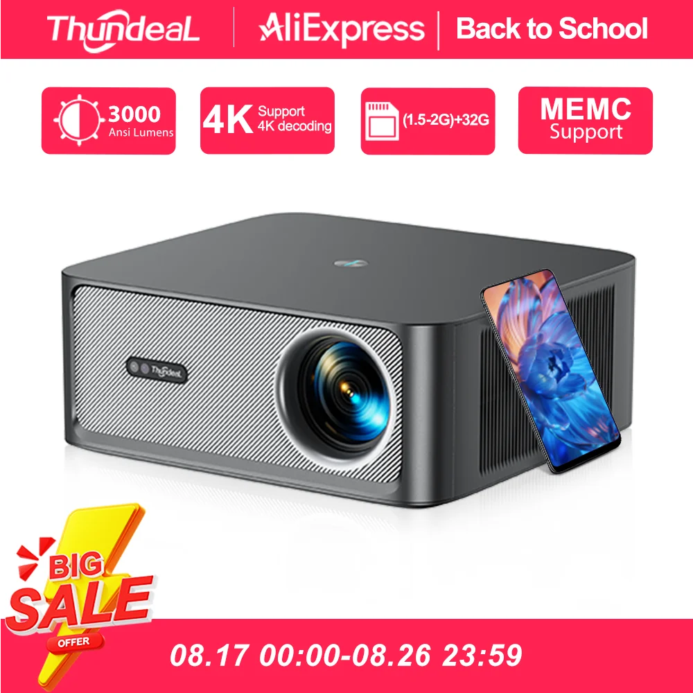 ThundeaL TD98Pro Tragbarer Projektor 2K 4K Full HD Film Gaming TD98 Pro 2G 32G Video Heimkino WiFi Android Strahlprojektor beame