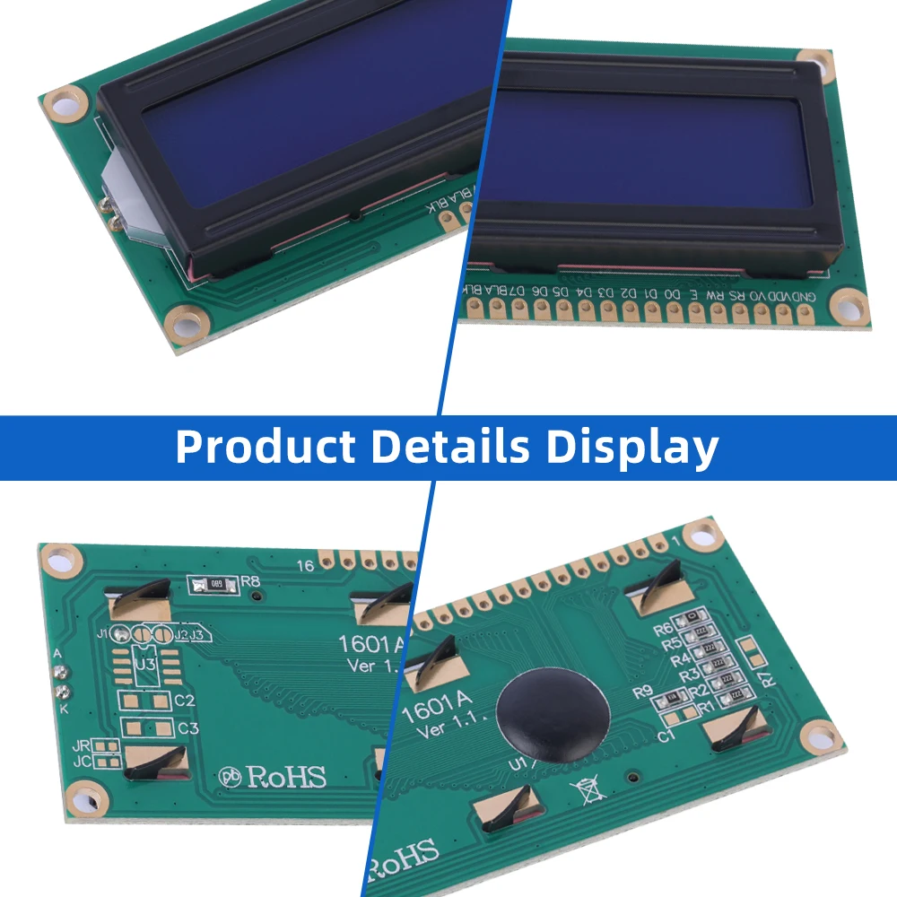 키릴 블루 필름 흰색 문자, 1601A 문자 도트 매트릭스 스크린, 01X16 1601 16X1 컨트롤러, ST7066 지지대 방식 개발