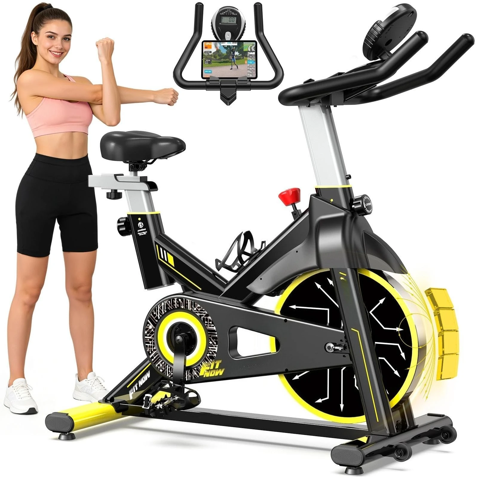 Stationary Exercise Bike for home, Magnetic Resistance, Silence & Smart App