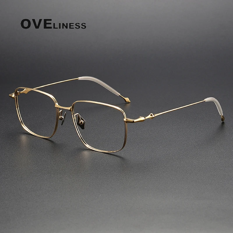 Pure Titanium Glasses Frame Men 2024 New Retro Vintage Prescription Square male Eyeglasses frames Myopia Optical full Eyewear