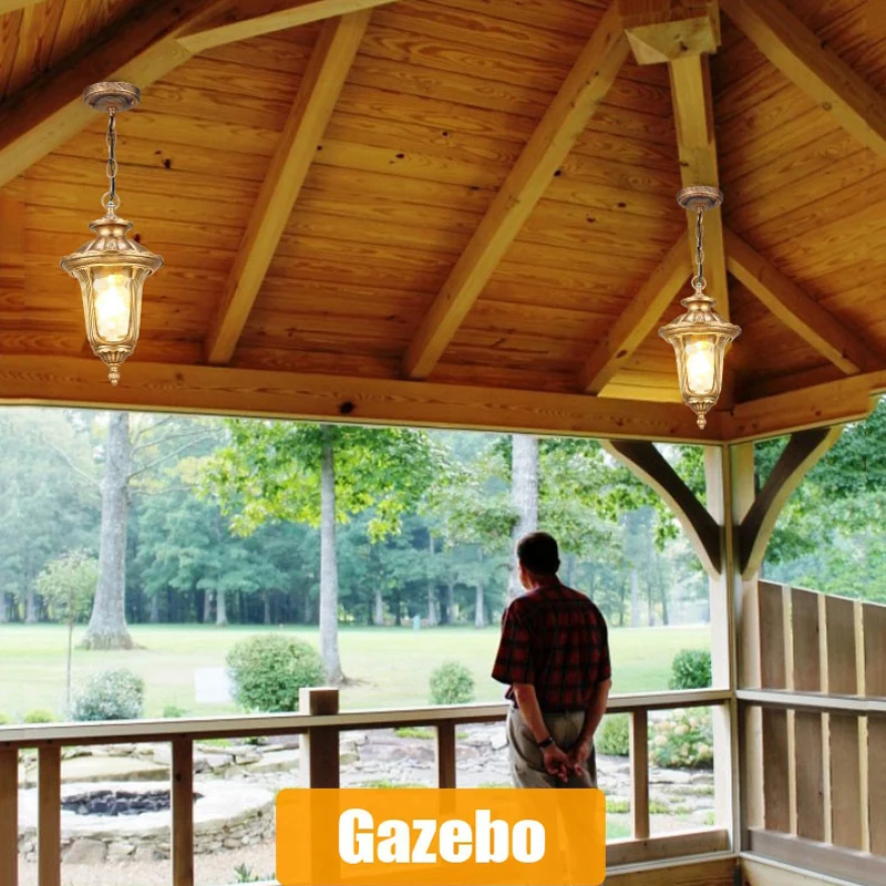 Imagem -06 - Europeu-estilo E27 Lustre Impermeável ao ar Livre Pátio Rack de Uva Gazebo Luz Varanda Corredor Corredor Luz Pendente