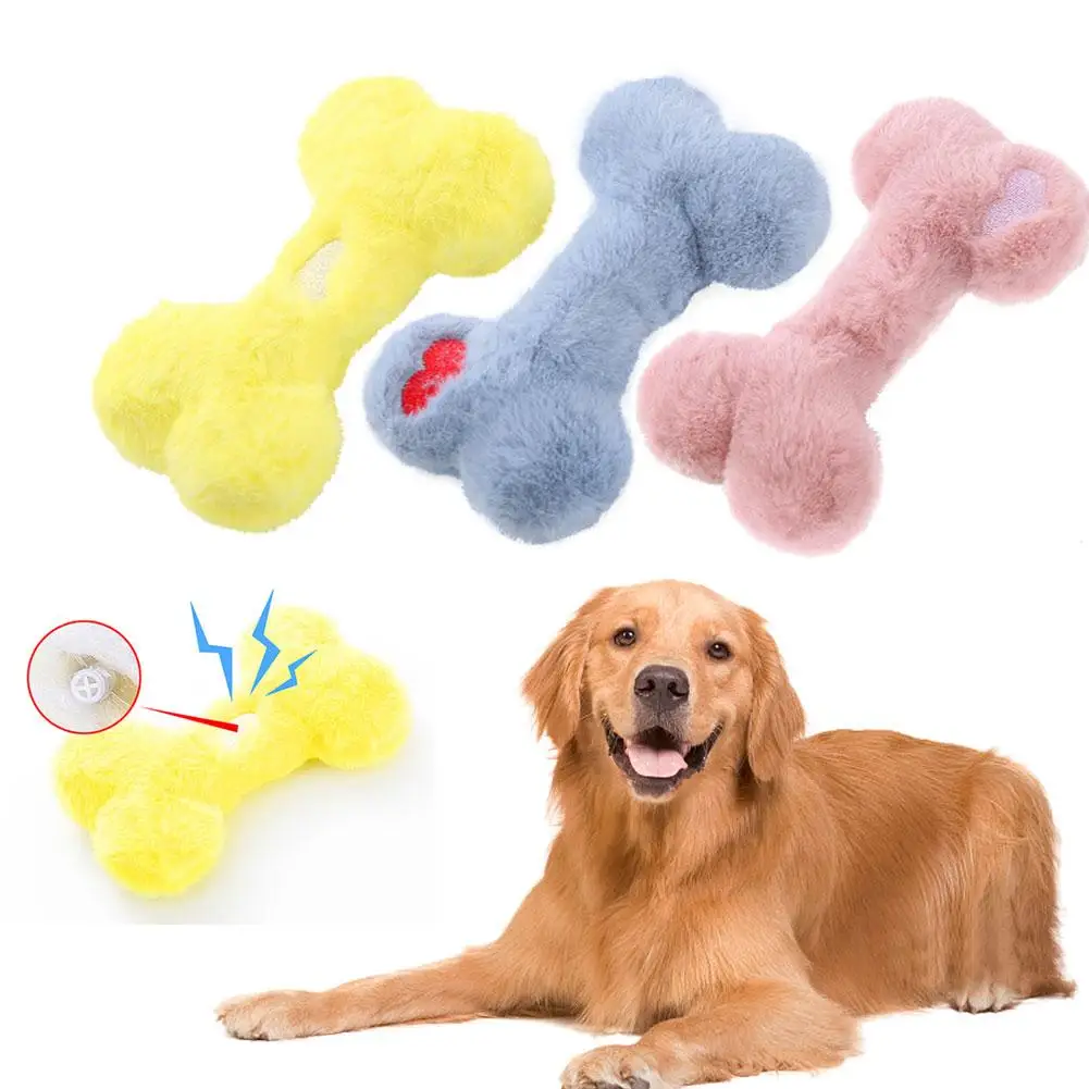 3 Color Dog Toys Plush Bones Make Noise Dogs Bite And Walk To Toys And Training Bite Dogs Love Pet Dogs P2Q3