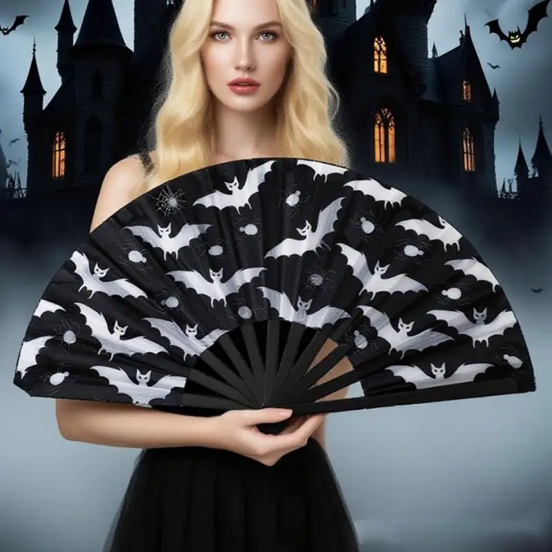 E8BD 33cm Kung Fu Design Plastic Fan Durable Halloween Party Decoration Accessory Portable Themed Gift