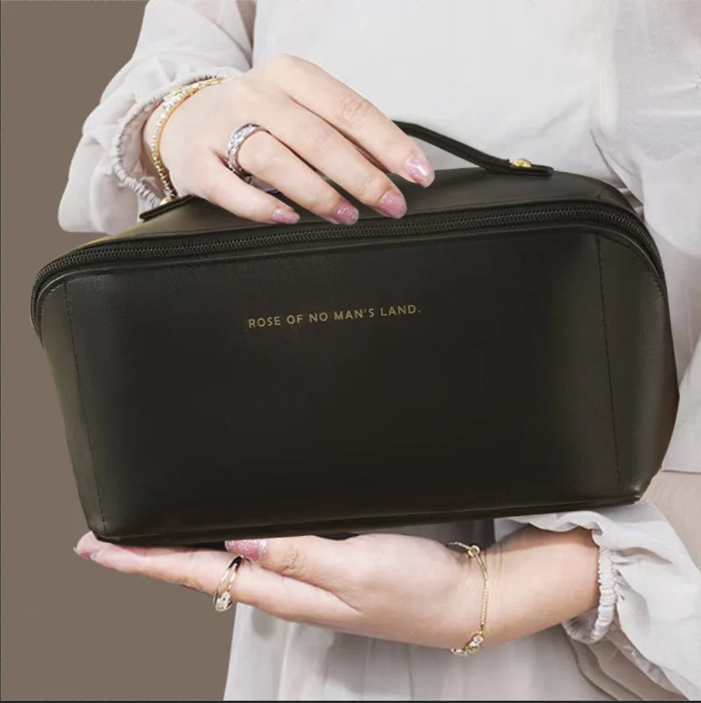 PU Makeup Bag for Travel and Outdoor, Portable Large Capacity Women's Handheld Washing and Makeup Multi functional Storage Bag