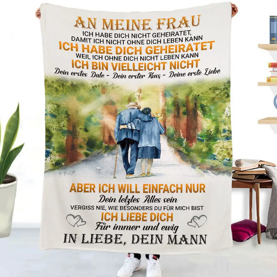 Flanelldecke mit deutschen Buchstaben „To My Daughter Son“, Weihnachtsgeschenk, warme Überwurfdecke für Bett, Sofa, Couch, Geburtstagsgeschenke, Heimkönigin – Detail 39