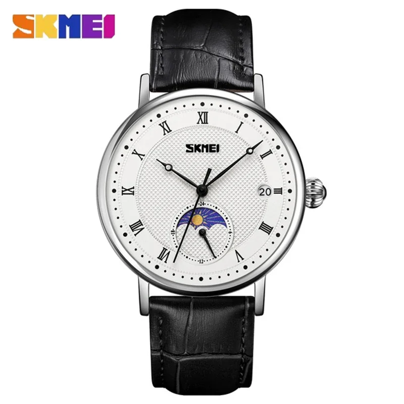 SKMEI 9308 Men Quartz Watch Hour Markers Sun Moon Stars Date Calendar Waterproof Men's Wrist Watches Male Clock reloj hombre2061