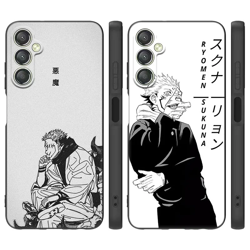 Anime Ryomen Sukuna Black Case For Samsung Galaxy A15 A14 A05 A34 A54 A52S A53 A33 A23 A24 A13 A12 A22 A32 A50 A51 A70 A71 A73