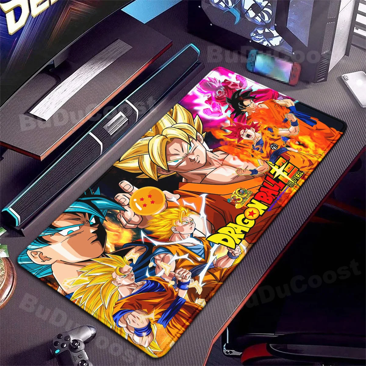 Mouse Pad Anime de Impressão HD, Bolas Goku D-Dragons, 900x400mm, Gamer de Computador, Borda de Bloqueio, Tapetes de Mesa, Teclado XXL, Tapete