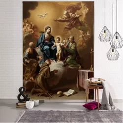 Fondo decorativo de Jesús, hijo de Dios, Mandala, Boho, Hippie, tapiz de pared, Fondo para el hogar