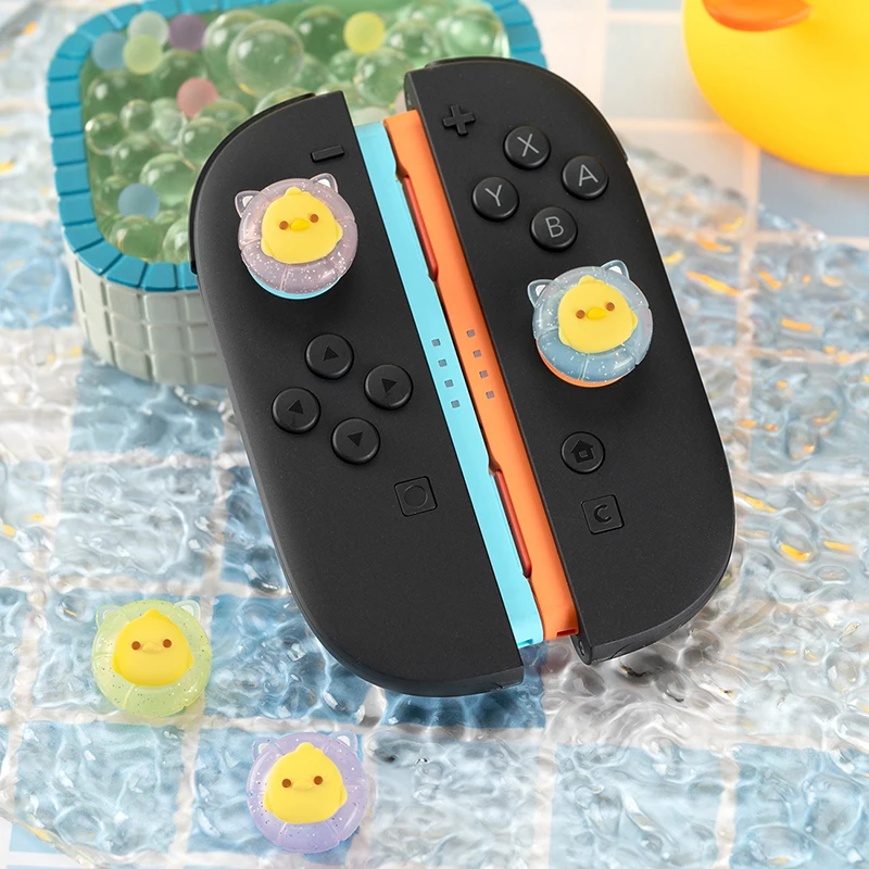 

Cute Duck Catty Soft Silicone Joystick Caps Thumb Grips Cover for Switch 2 Joy Con Controller Protection Video Game Accessories