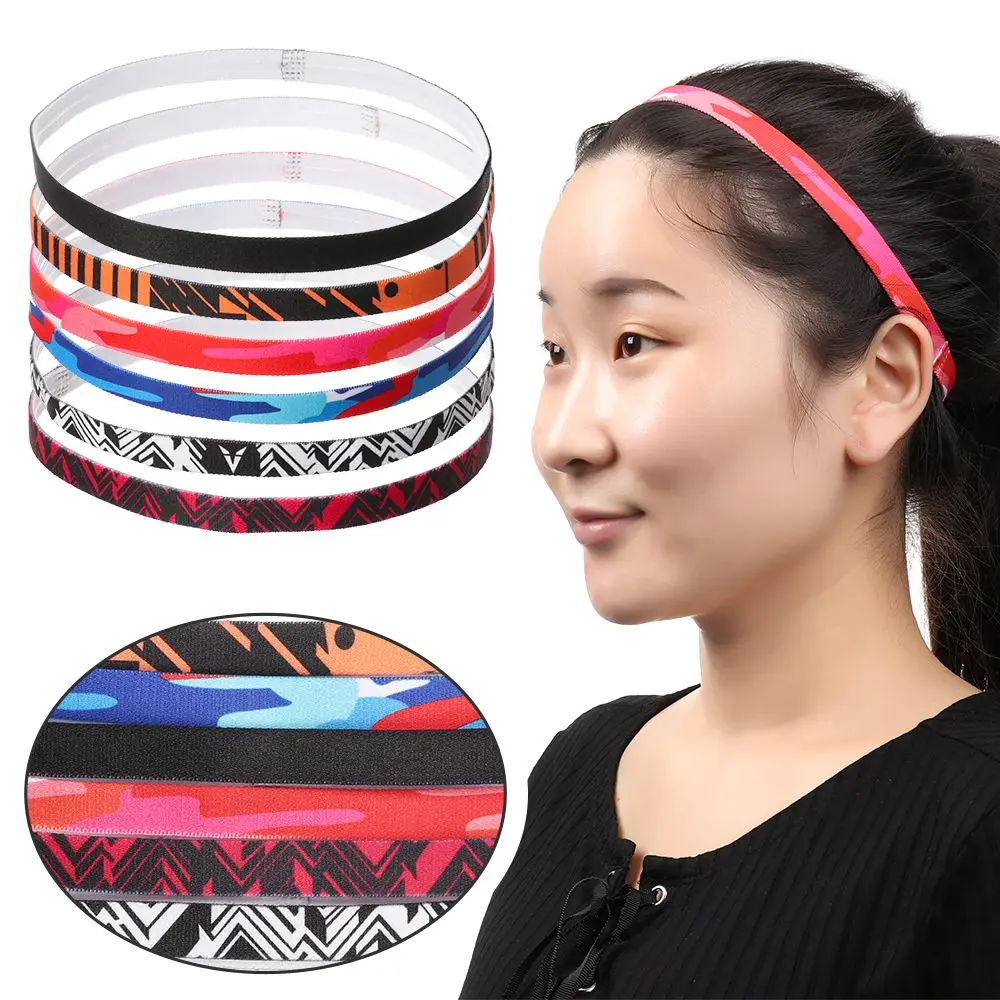 

Outdoor Elastic Stretch Stripe Print Anti-slip Yoga Sweatband Sport Hairband Fitness Headband Running Headwear