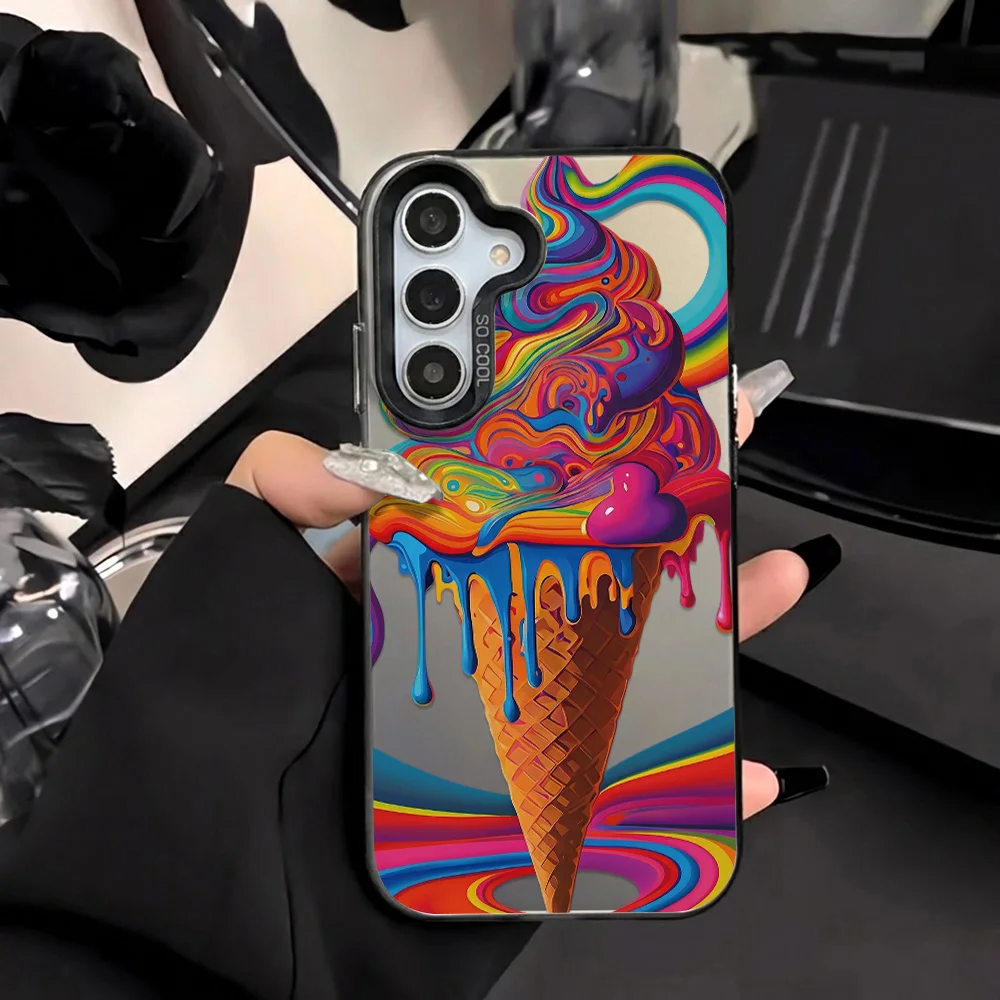 Hard IMD Ice Cream Case For Samsung S26 Ultra A56 5G A55 A54 A17 A16 A15 A53 A52 A36 A35 A34 A14 A13 S25 S24 FE S23 S22 Cover